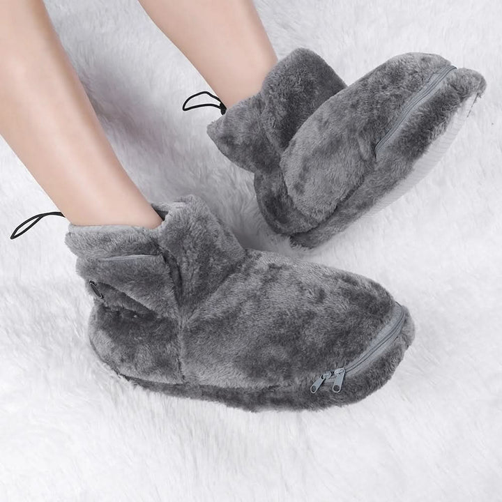 Warmtewereld™ USB-verwarmde pluche pantoffels met voetboogsteun