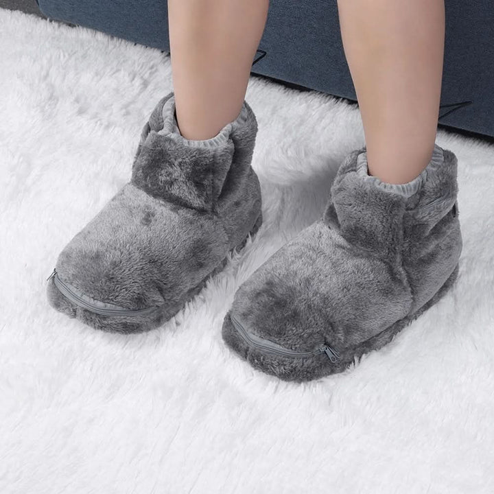 Warmtewereld™ USB-verwarmde pluche pantoffels met voetboogsteun