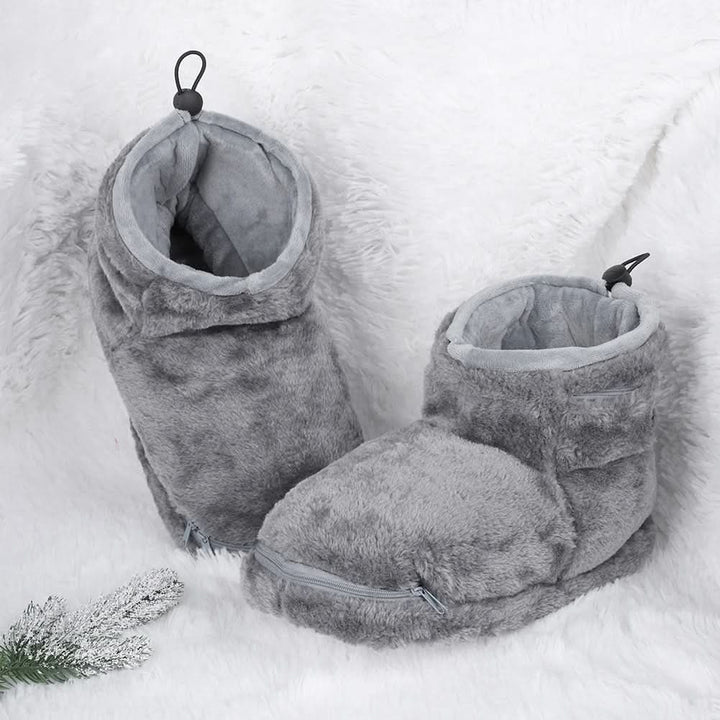Warmtewereld™ USB-verwarmde pluche pantoffels met voetboogsteun