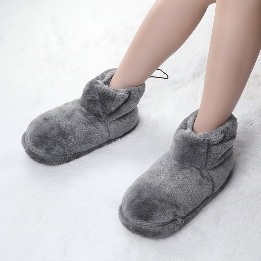 Warmtewereld™ USB-verwarmde pluche pantoffels met voetboogsteun