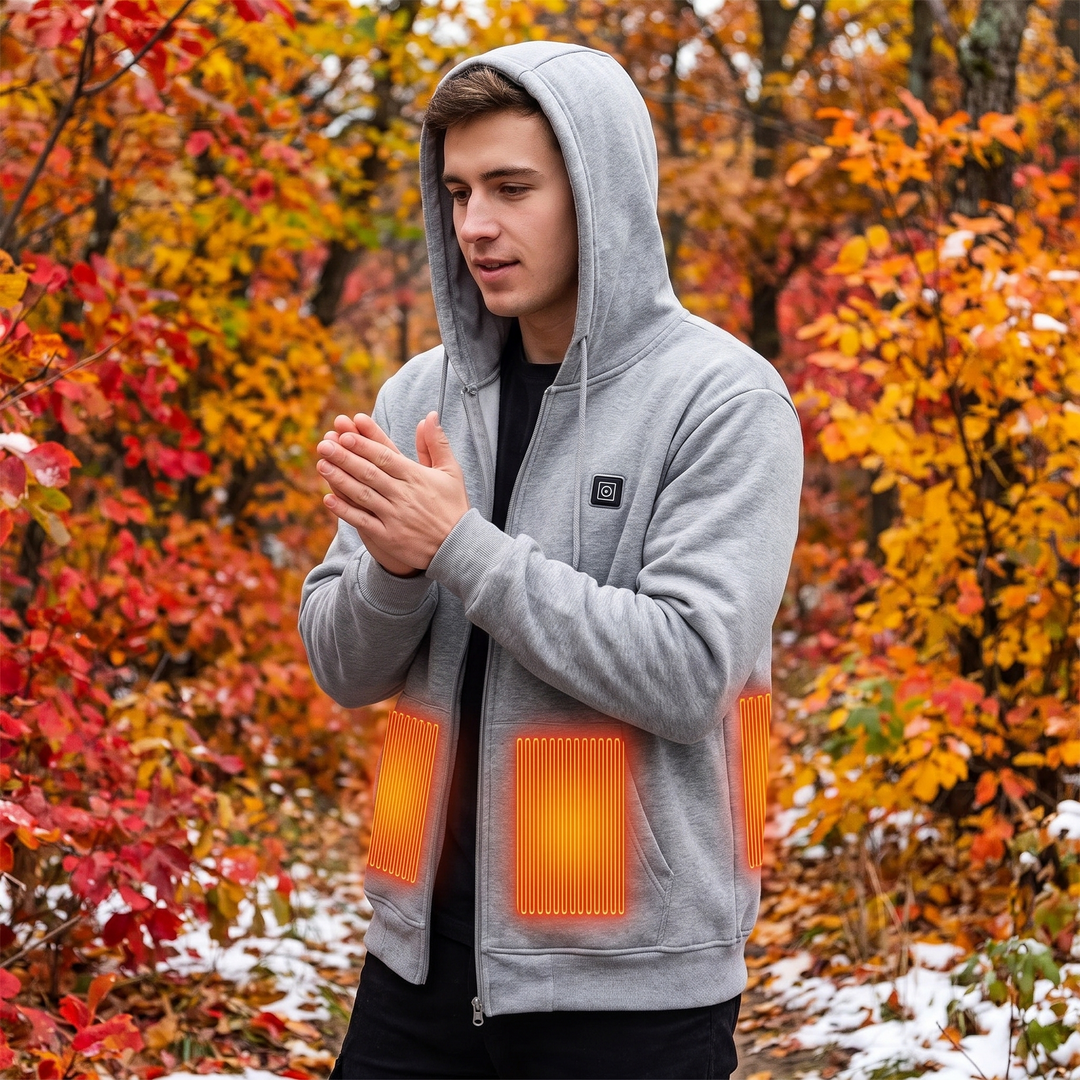 Warmtewereld™ Verwarmde hoodie met warmte op borst en rug