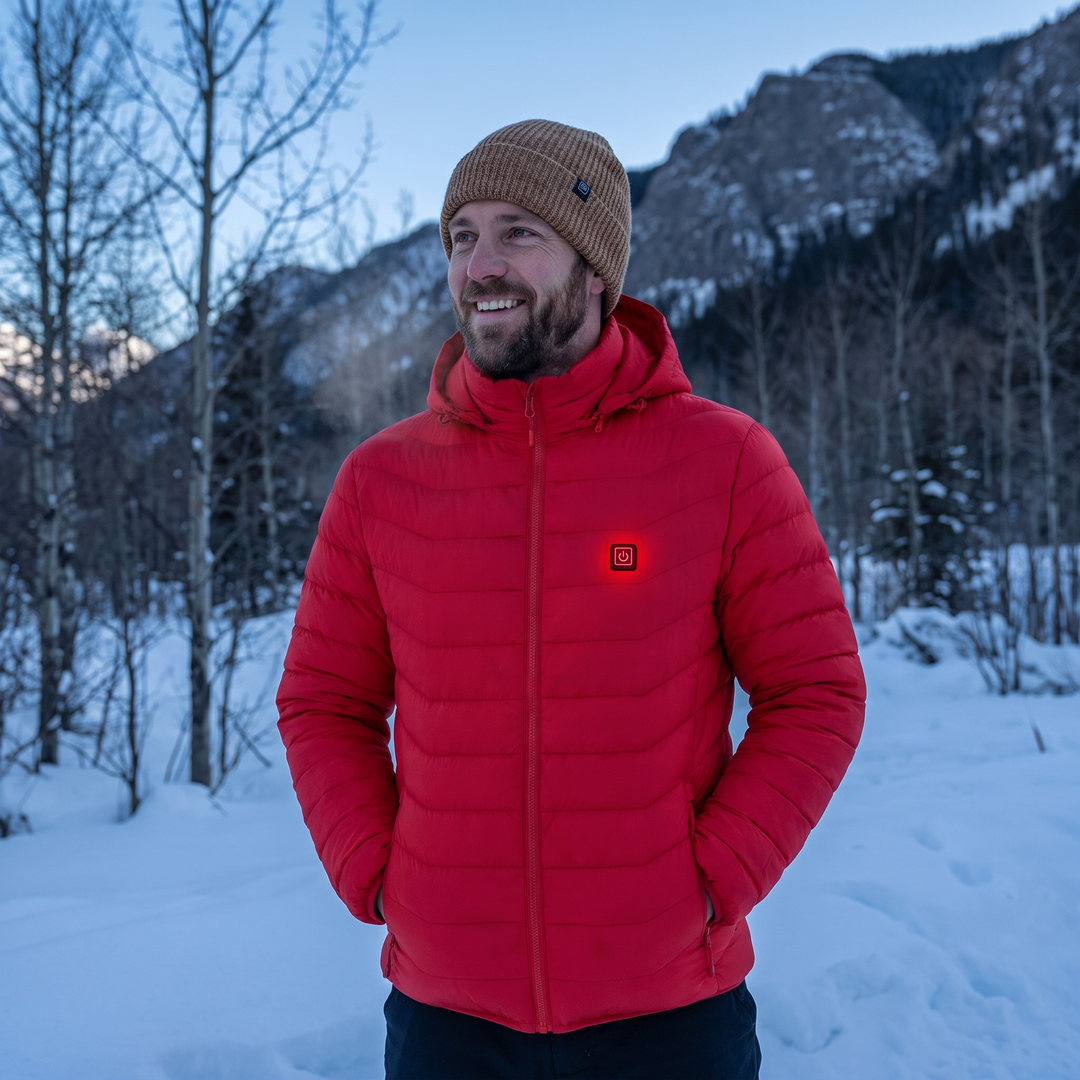 Warmtewereld™ Verwarmde unisex jas met 9 warmtezones en afneembare capuchon