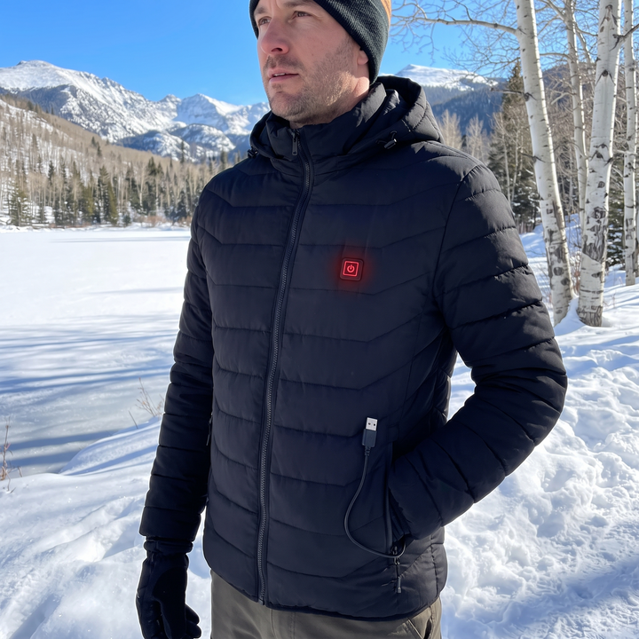 Warmtewereld™ Verwarmde unisex jas met 9 warmtezones en afneembare capuchon