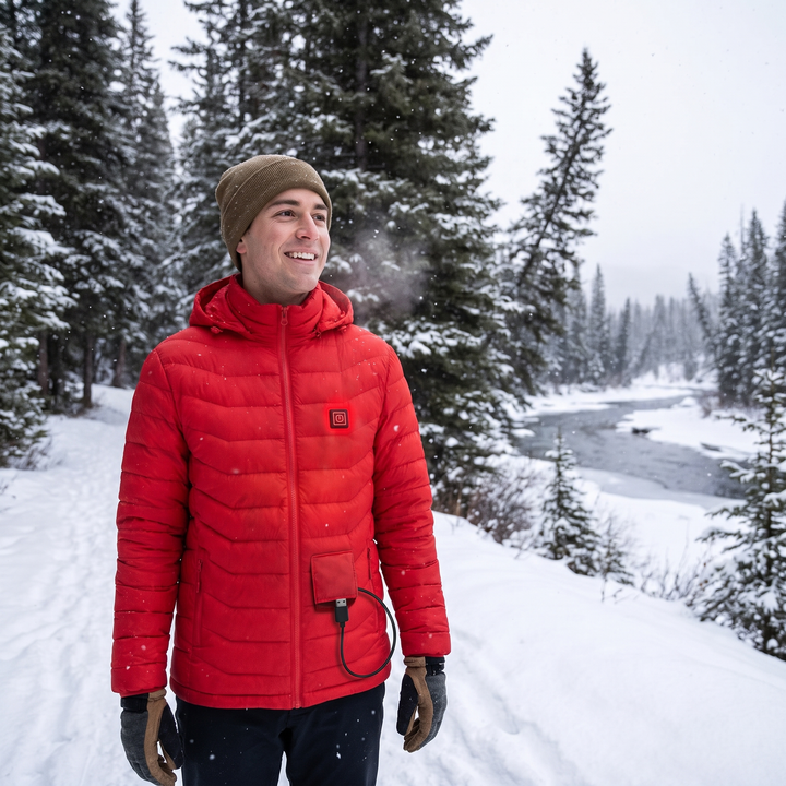 Warmtewereld™ Verwarmde unisex jas met 9 warmtezones en afneembare capuchon