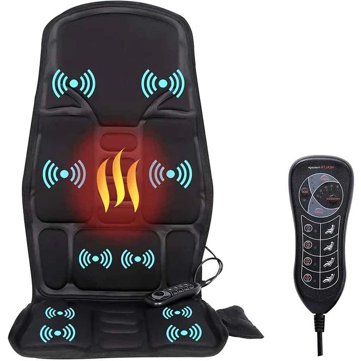 Warmtewereld™ Massagekussen voor je stoel met vibratie en warm nekkussen