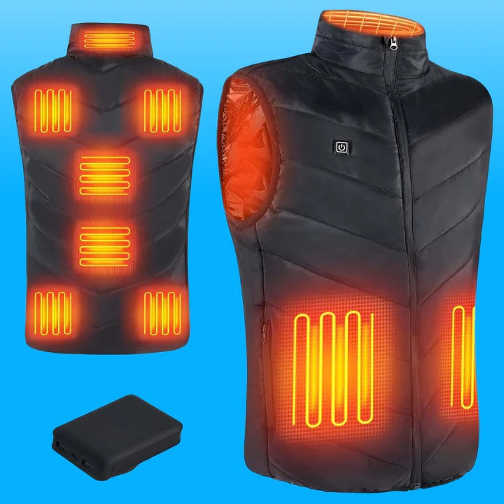 Warmtewereld™ Lichte verwarmde unisex bodywarmer met 10.000 mAh powerbank