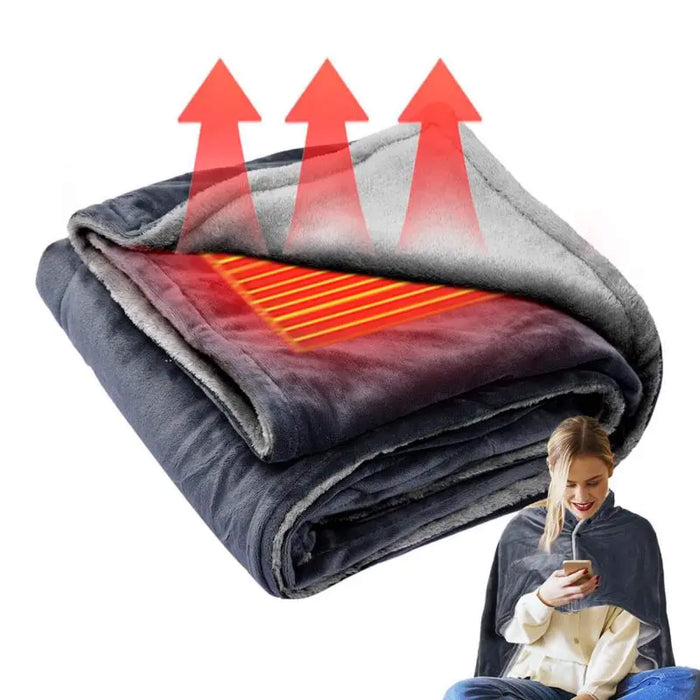 Warmtewereld™ Elektrische warmtesjaal van pluche met drie standen via USB