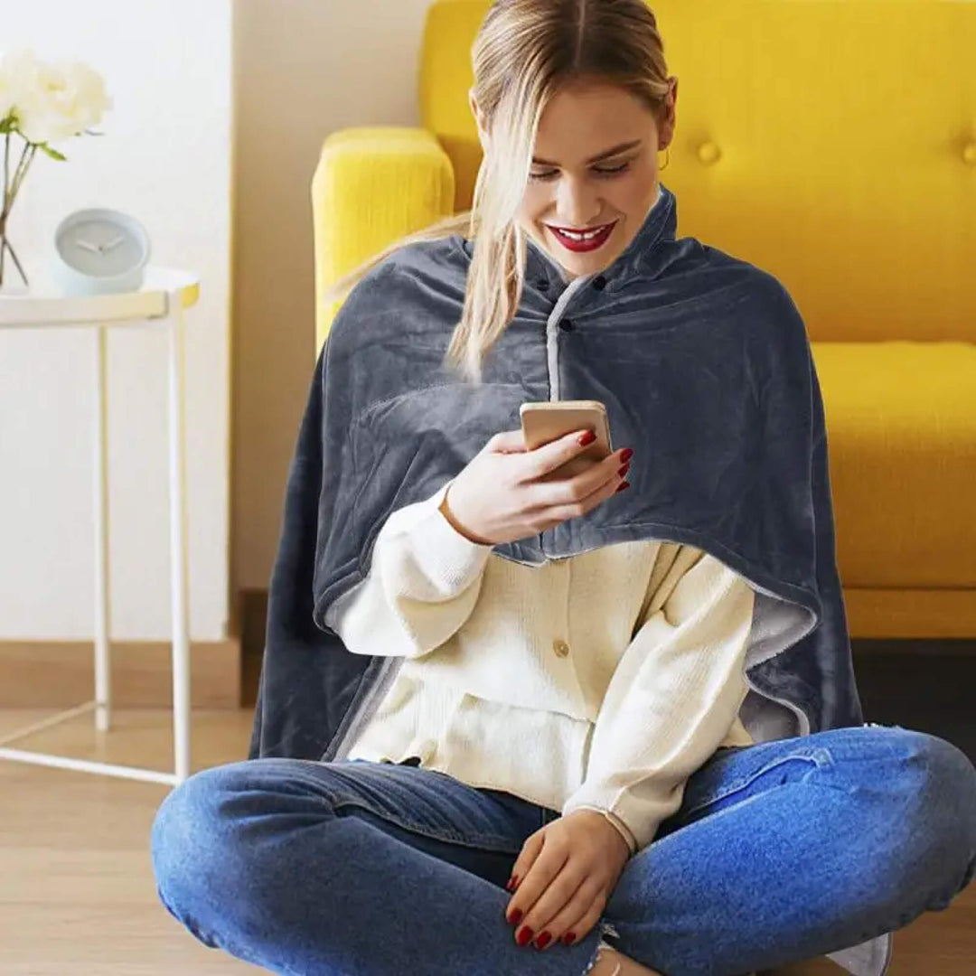 Warmtewereld™ Elektrische warmtesjaal van pluche met drie standen via USB