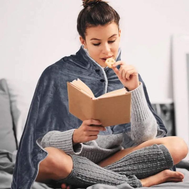 Warmtewereld™ Elektrische warmtesjaal van pluche met drie standen via USB