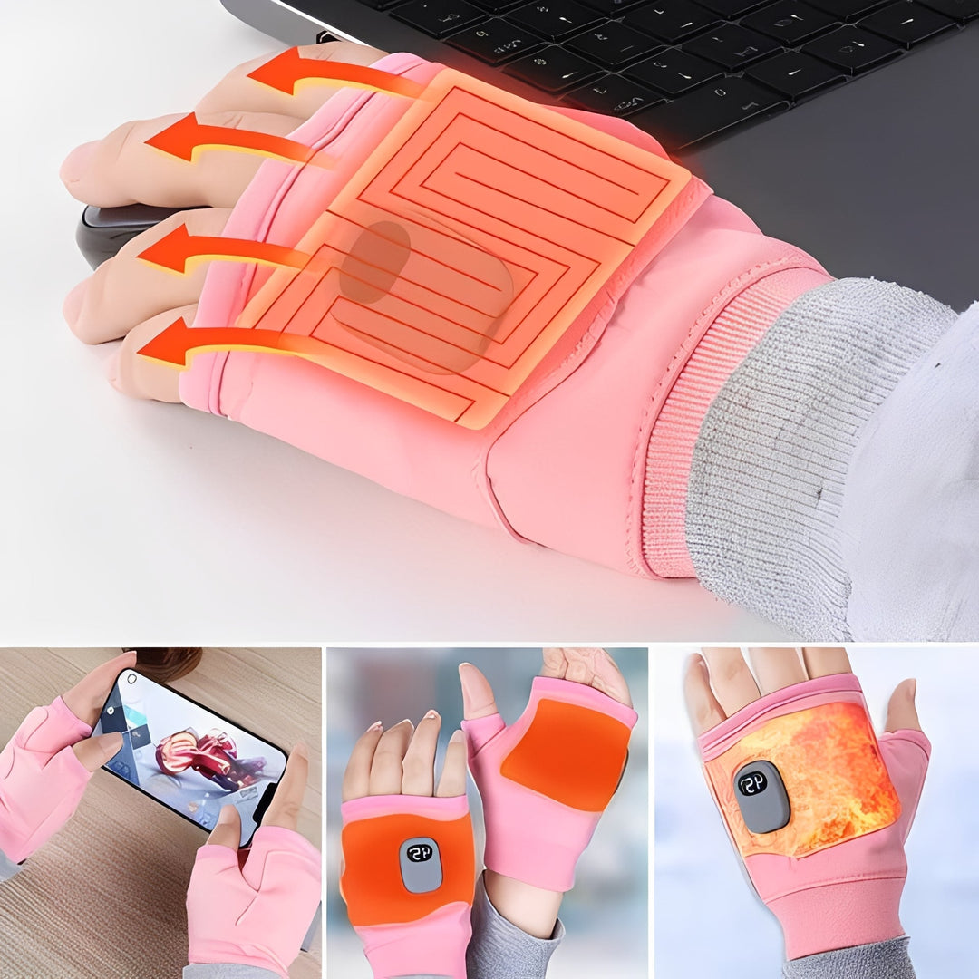 Warmtewereld™ Vingerloze verwarmde handschoenen met 3 standen