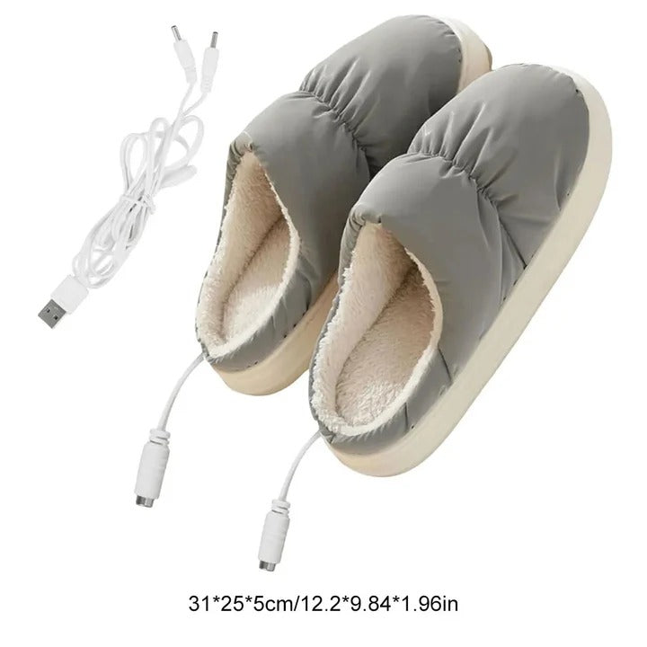 Warmtewereld™ Verwarmde USB-sloffen met antislipzool