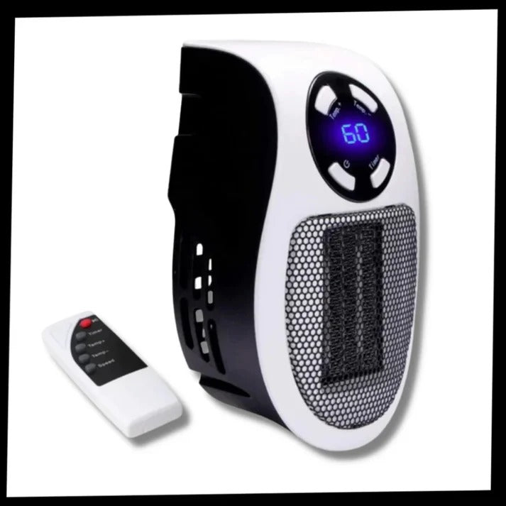 Warmtewereld™ Mini stopcontactkachel met display, timer en draaistekker