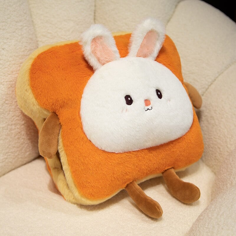 Warmtewereld™ Zachte pluche handwarmer als toast met schattig dier