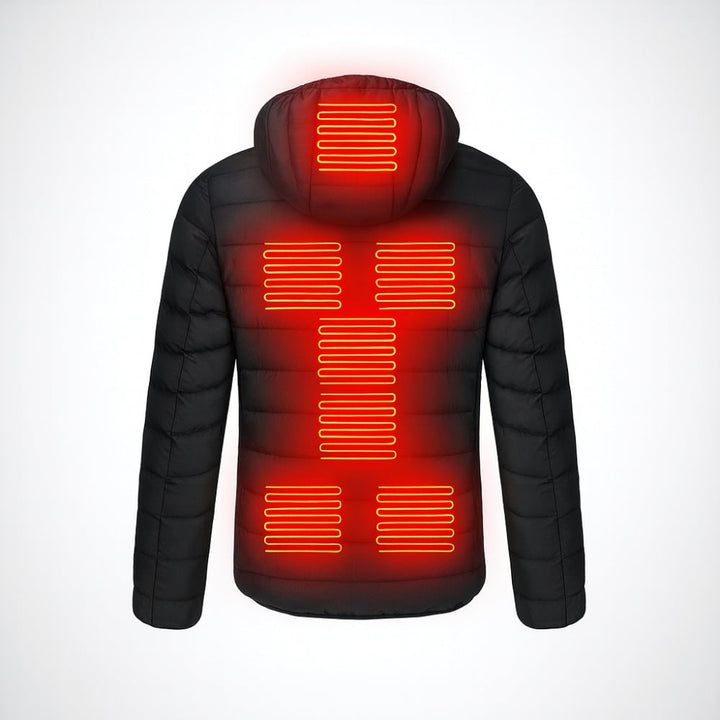 Warmtewereld™ Verwarmde pufferjas met capuchon en drie warmtestanden
