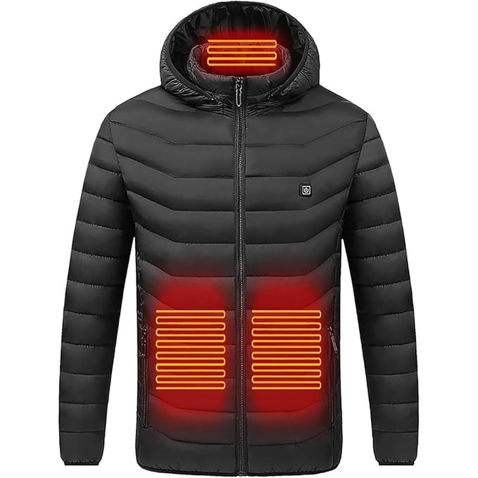 Warmtewereld™ Verwarmde pufferjas met 9 warmtezones en capuchon