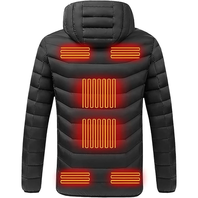 Warmtewereld™ Verwarmde pufferjas met 9 warmtezones en capuchon