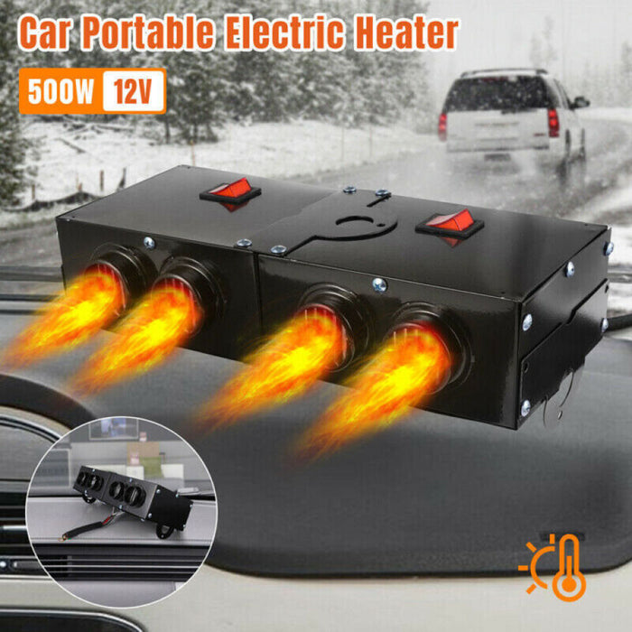 Warmtewereld™ Krachtige 500W autokachel met twee losse schakelaars