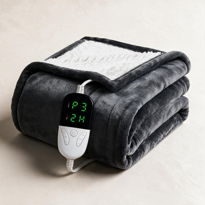 Warmtewereld™ Elektrische sherpa deken met 6 standen en timer