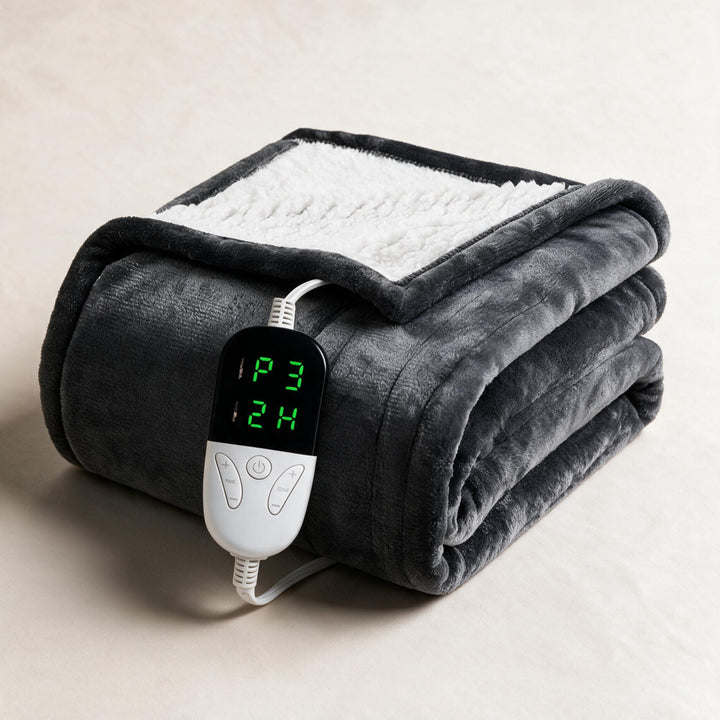 Warmtewereld™ Elektrische sherpa deken met 6 standen en timer