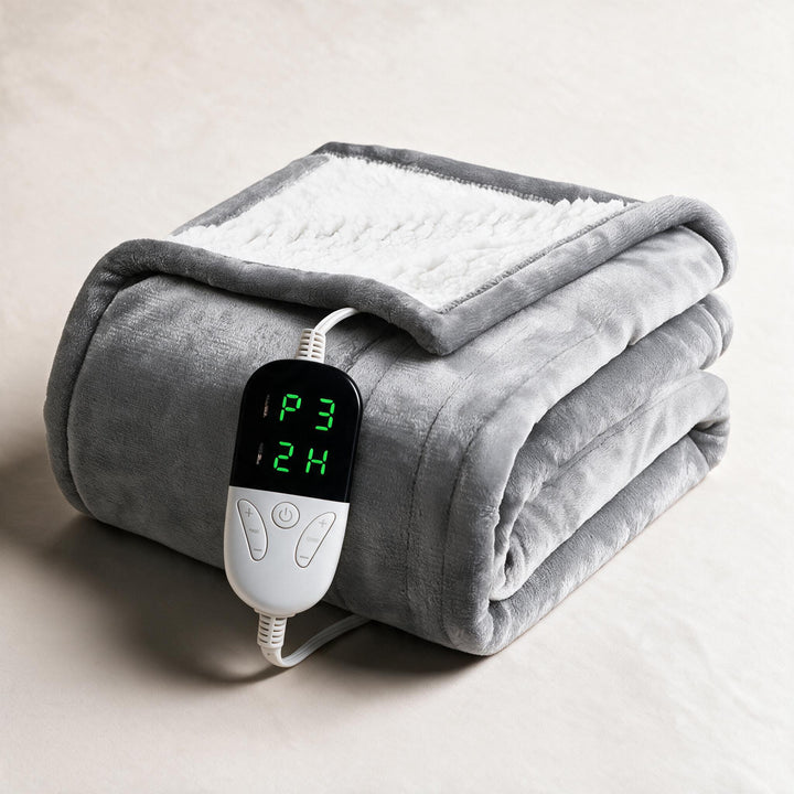 Warmtewereld™ Elektrische sherpa deken met 6 standen en timer
