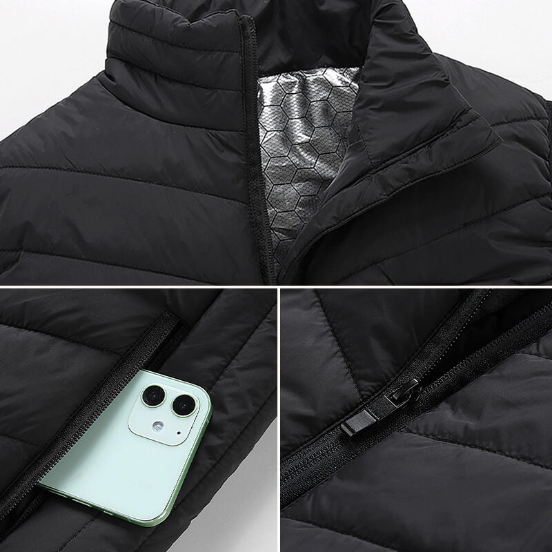 Warmtewereld™ Verwarmde bodywarmer met 13 warmtezones en carbonvezel