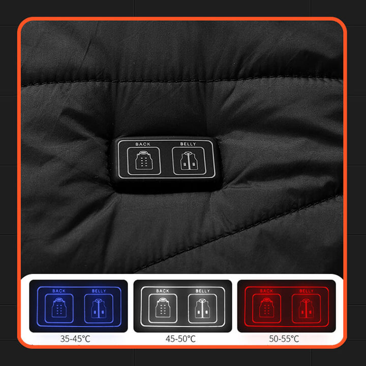 Warmtewereld™ Verwarmde bodywarmer met 13 warmtezones en carbonvezel