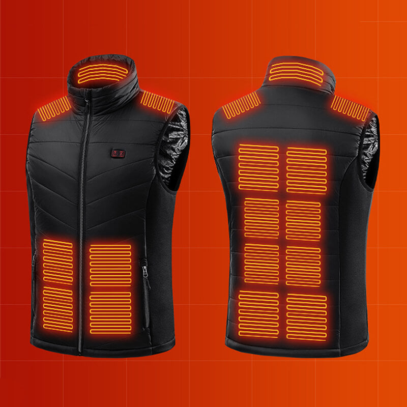 Warmtewereld™ Verwarmde bodywarmer met 13 warmtezones en carbonvezel