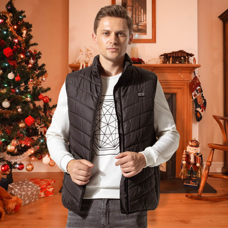 Warmtewereld™ Verwarmde bodywarmer met 13 warmtezones en carbonvezel