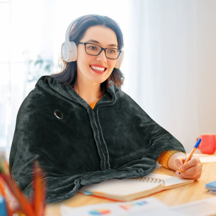Warmtewereld™ Draagbare USB-warmtedeken met rits van zachte fleece