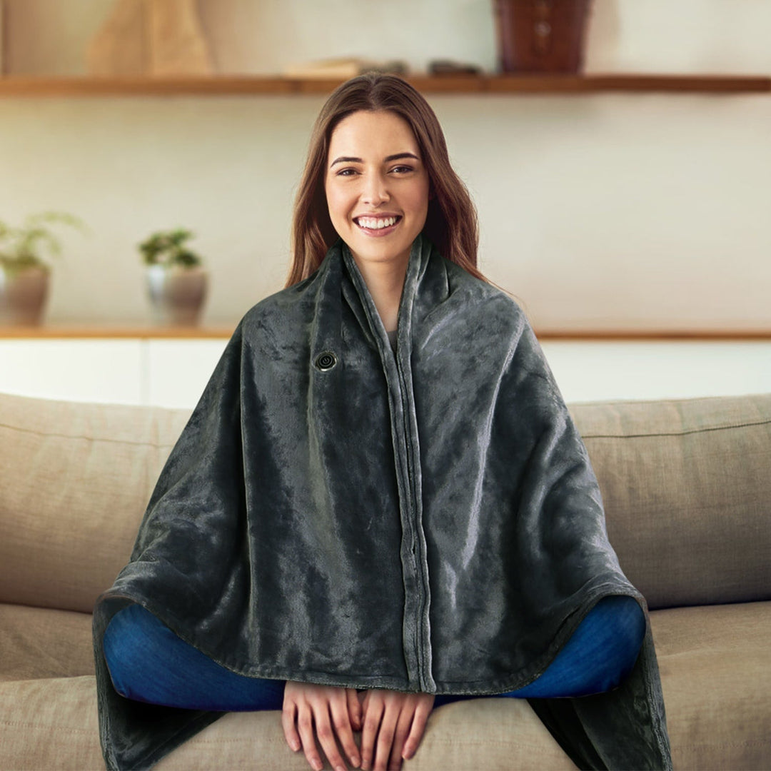 Warmtewereld™ Draagbare USB-warmtedeken met rits van zachte fleece