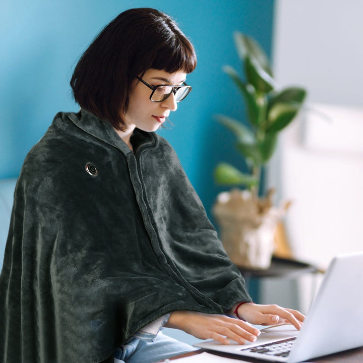 Warmtewereld™ Draagbare USB-warmtedeken met rits van zachte fleece
