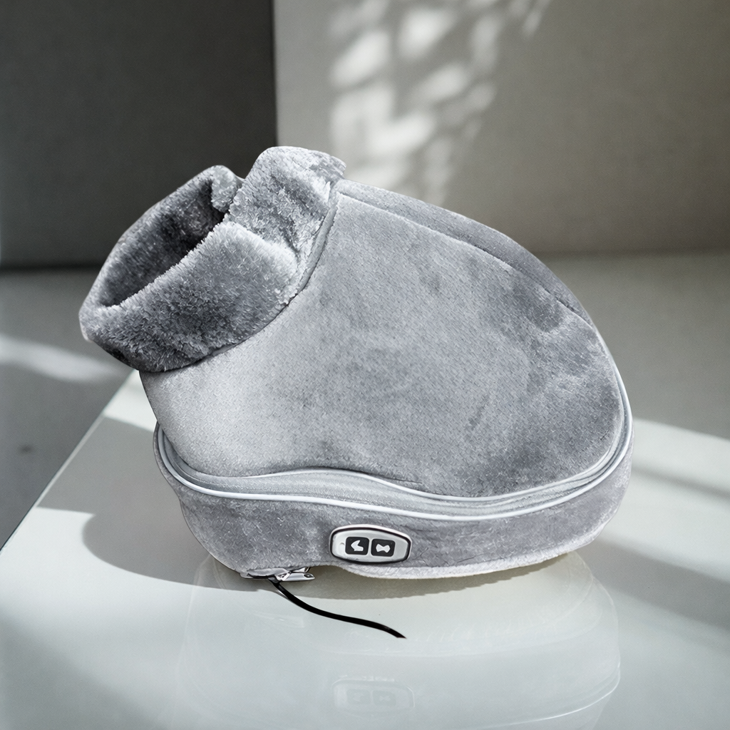 Warmtewereld™ Pluche voetenwarmer met shiatsu-vibratie en warmte
