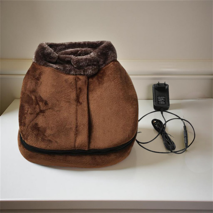 Warmtewereld™ Pluche voetenwarmer met shiatsu-vibratie en warmte
