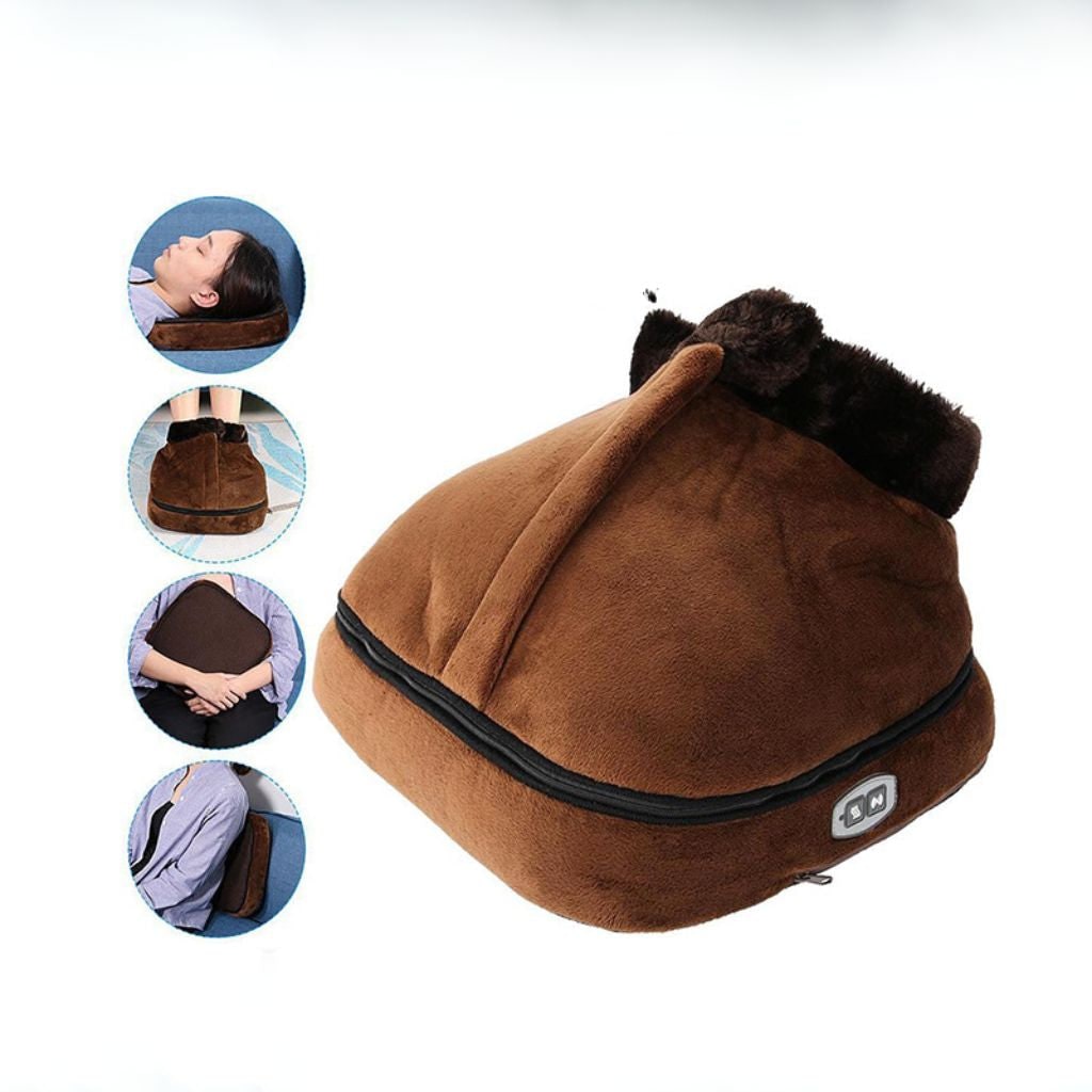 Warmtewereld™ Pluche voetenwarmer met shiatsu-vibratie en warmte